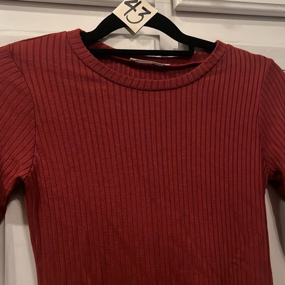 Reformation Red Ribbed Knit Top - Picture 2 of 2